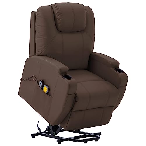 Black Faux Leather Electric Power Lift Massage Chair with 6-Point Vibration Massage H799