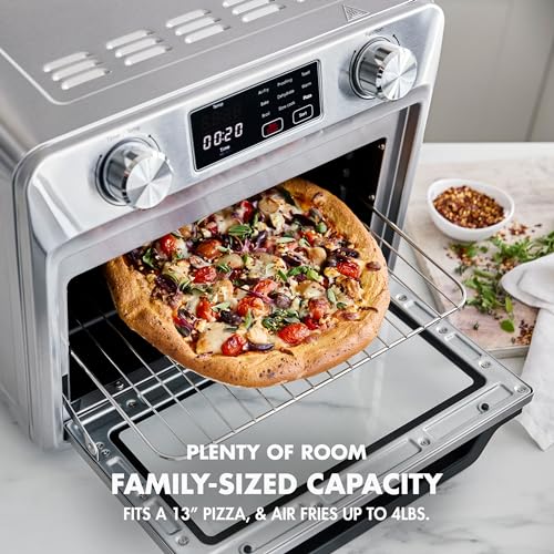 Matte Black 9-in-1 Nonstick Air Fry Oven with Baking Pan, Stainless Steel Rack, and Basket Z74555
