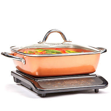 Copper Induction Cooktop with 11 Casserole Pan 110 Volt O4060