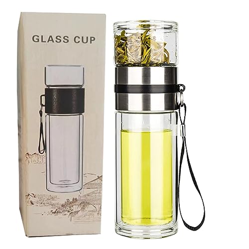 Glass Tea Infuser Bottle Double Wall 15oz G903