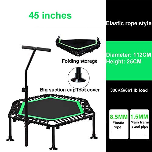 40 Inch Fitness Trampoline with Adjustable Handle Bar, Max Load 600Lbs K281588