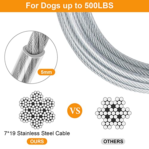 50 ft Heavy Duty Dog Tie Out Cable with Spring Swivel Lockable Hook S90162