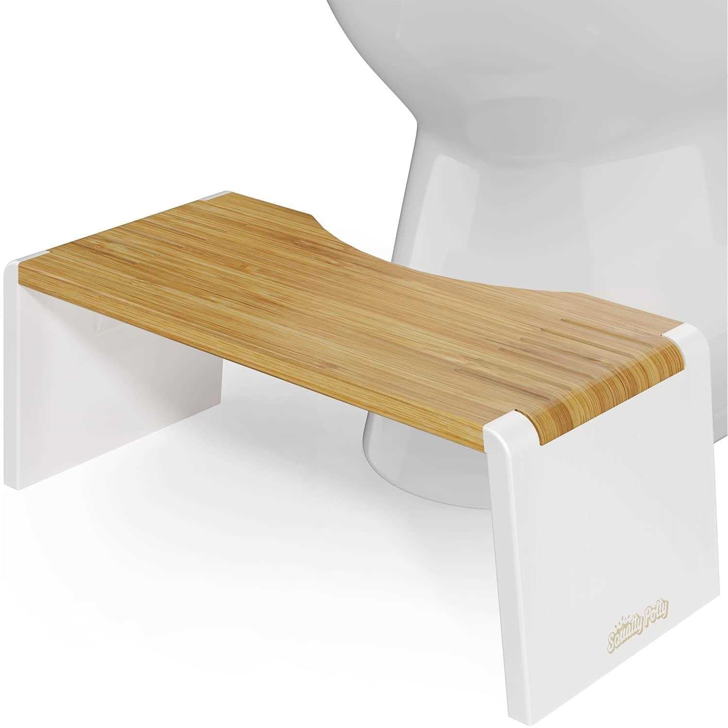 Brown Bamboo Folding Toilet Stool Z534730