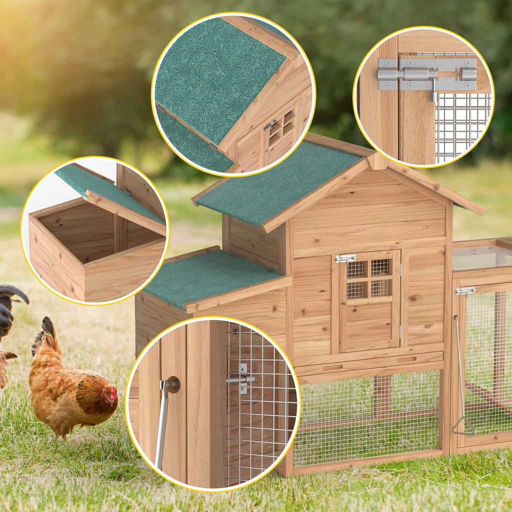 80" Large Wooden Chicken Coop with Pull Out Tray N257