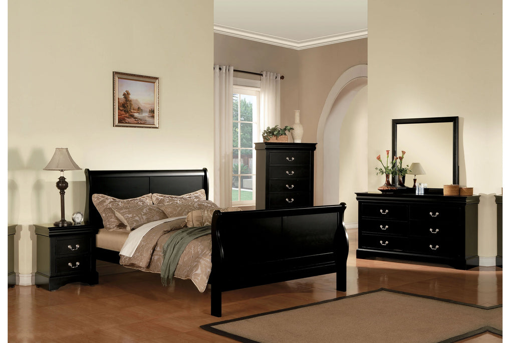 Black Eastern King Sleigh Bed T568047