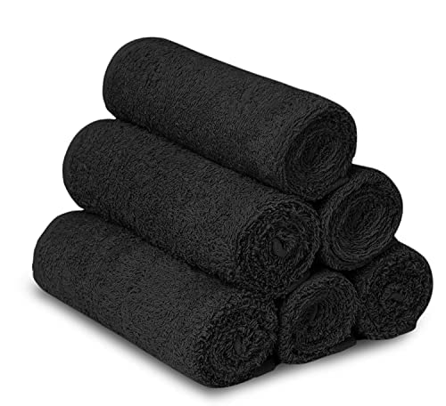 Black Pack of 24 Cotton Towels Y47706