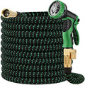 50 ft Expandable Garden Hose with 3/4" Solid Brass Fittings and 10 Pattern Spray Nozzle I47104