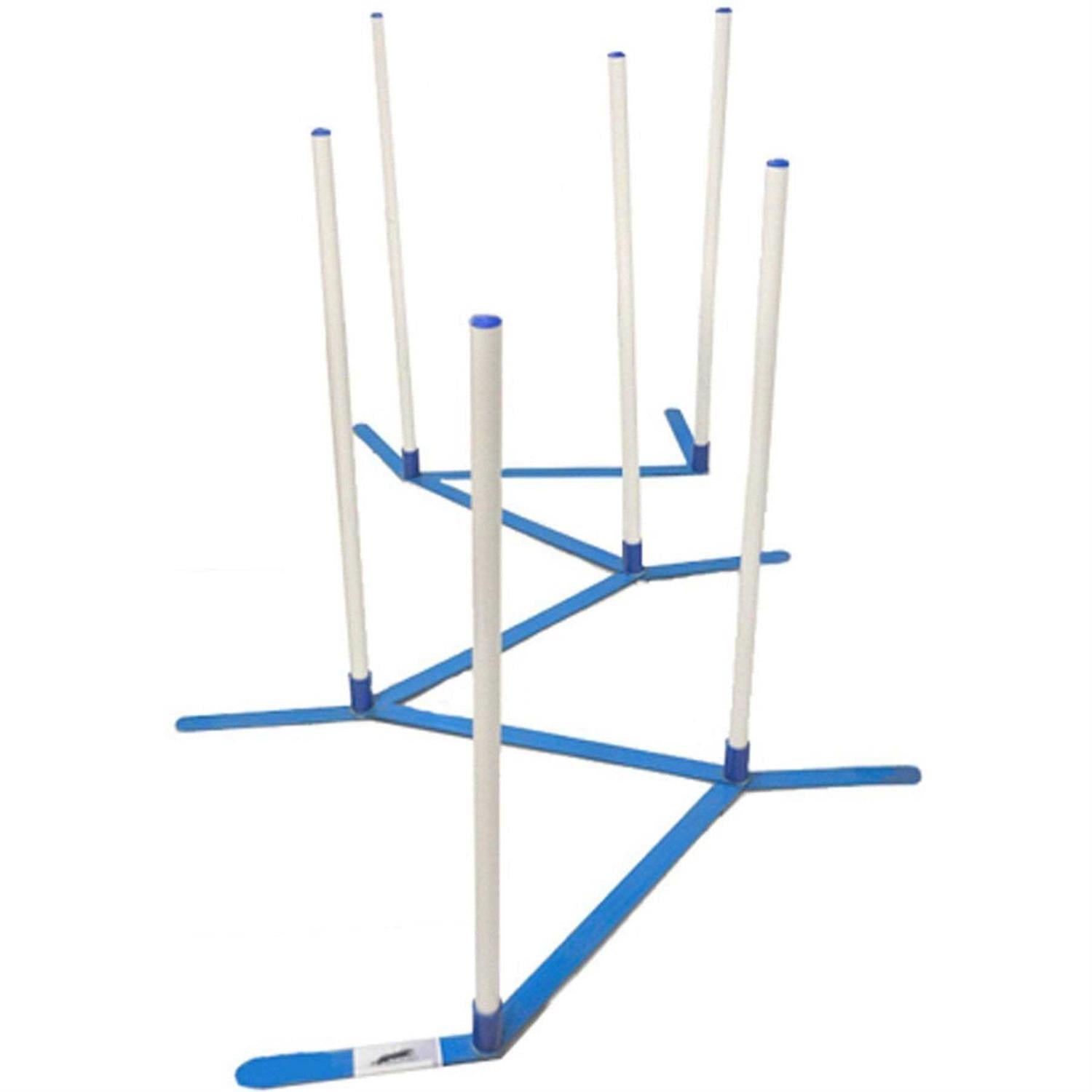 Agility Weave Poles Adjustable 6 Pole Set with Carrying Case and Grass Stakes K7097