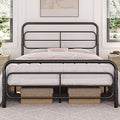 White Metal Twin Bed Frame with Headboard U6195