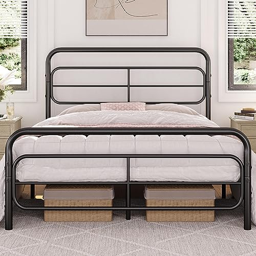 White Metal Twin Bed Frame with Headboard U6195