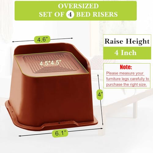 White 4 Pack 4 inch Heavy Duty Furniture Riser G44978