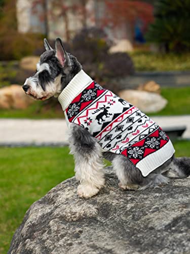 Red Christmas Dog Sweater Medium M Size 13" Back Length J754