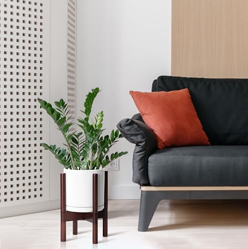 White Ceramic Planter with Stand D7872