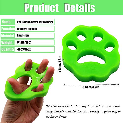 4 Pack Reusable Pet Hair Remover for Laundry Q7856