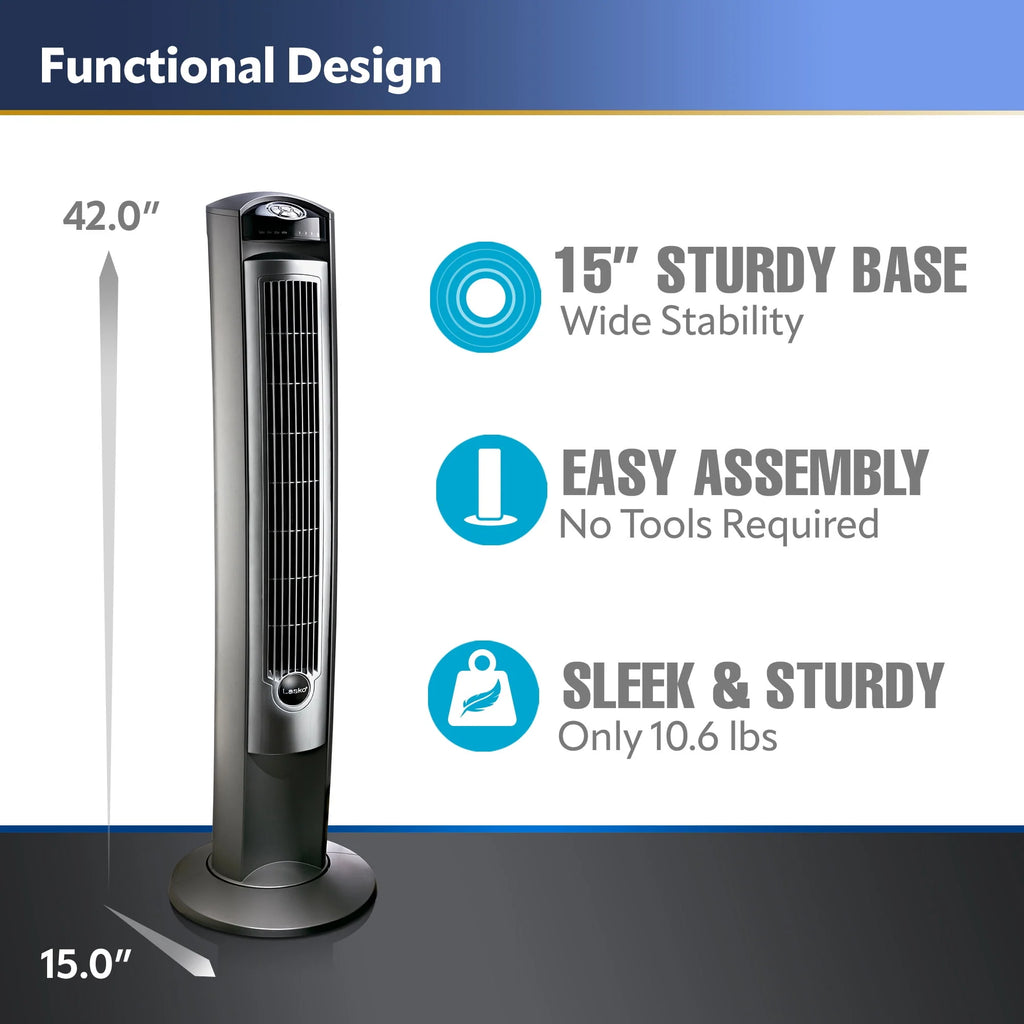 Gray/Brown Tower Fan with Timer and Remote F851