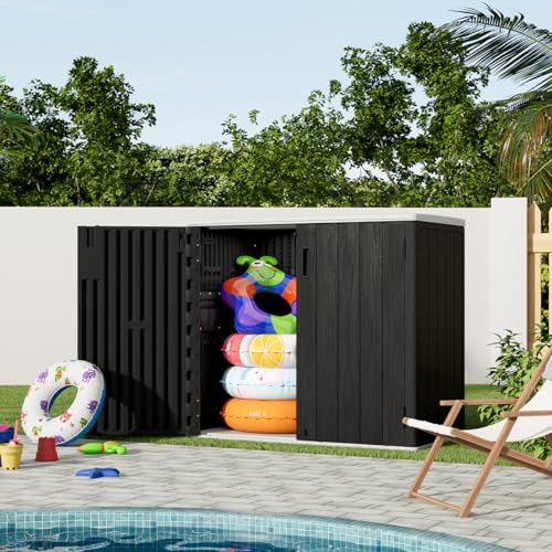 57 Cu.ft Brown Outdoor Vertical Storage Shed S5200