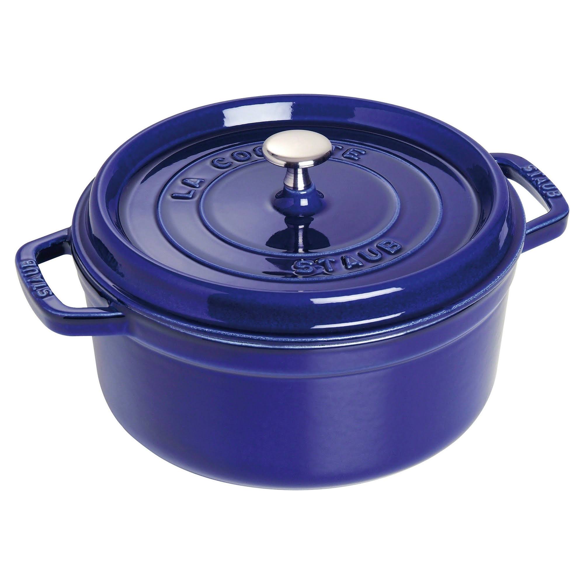 Dark Blue Cast Iron 4-Quart Round Cocotte F166775