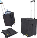 Black Collapsible Rolling Utility Basket S731842