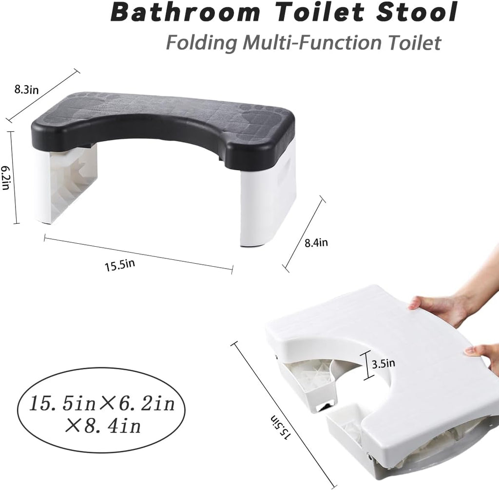 White Removable Multifunctional Squat Toilet Stool M91024
