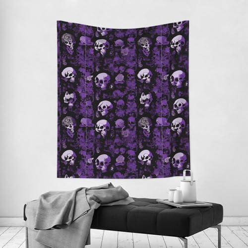 Purple Black Printed Tapestry 60x51in E77135
