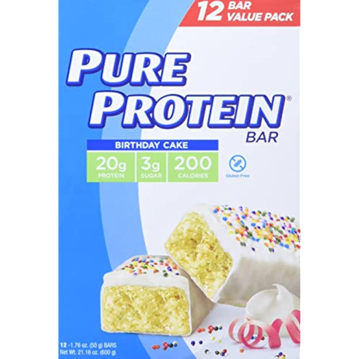 Birthday Cake Protein Bars, 1.76 Oz, Pack Of 12 L419