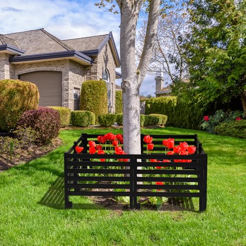 Black Plastic Fence Panels 12 Pack H68062