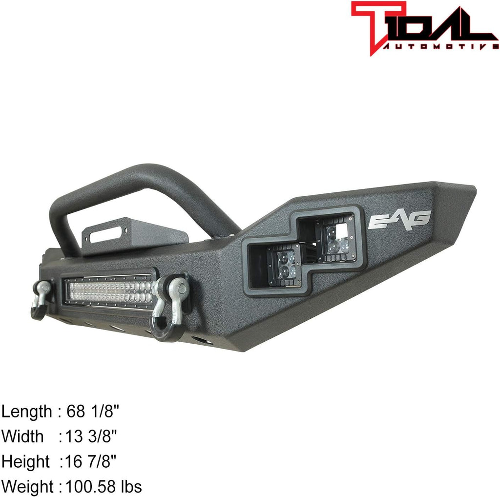 Full Width Front Bumper with LED Light Bar and Winch Plate E69944