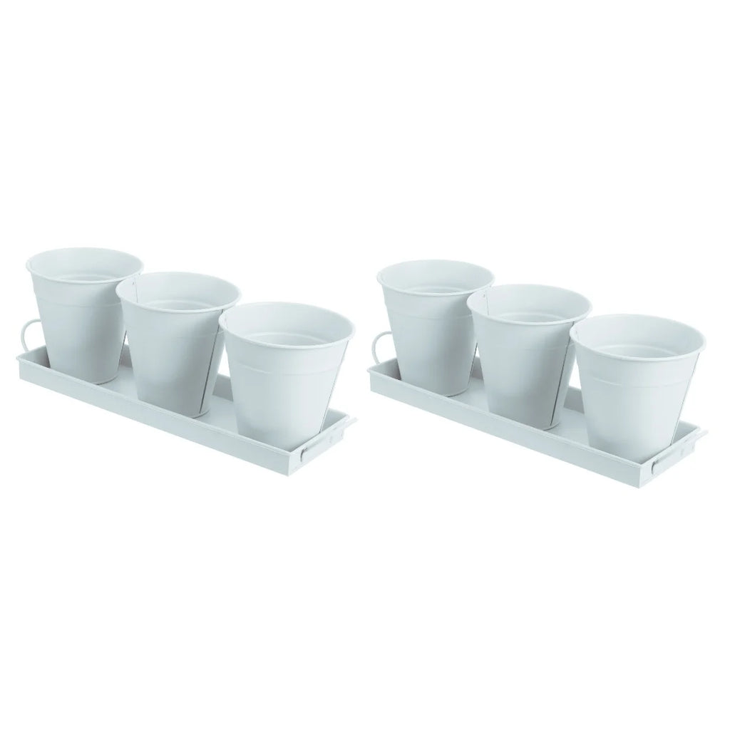 6 pcs Garden Flower Pot with 1pc Tray R34198