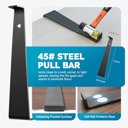Tapping Block, Contour Gauge, Pull Bar, 40Pcs Floor Spacers, Rubber Mallet Floor Installation Kit X36516