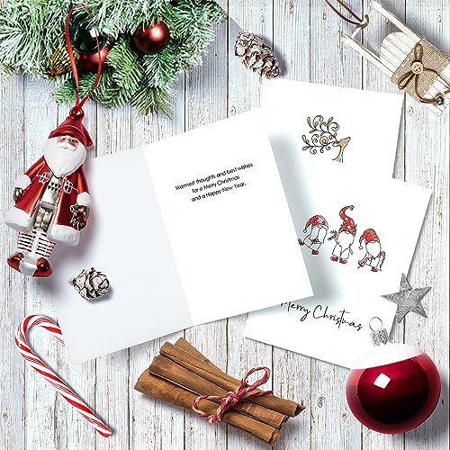 Pack of 24 Merry Christmas Cards with Envelopes, 4" x 6" C36451