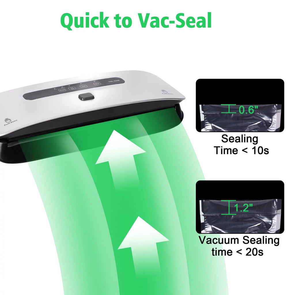Compact Vacuum Sealer Machine Starter Kit with 10 Bags 1 Roll 1 Sealing Ring B49454