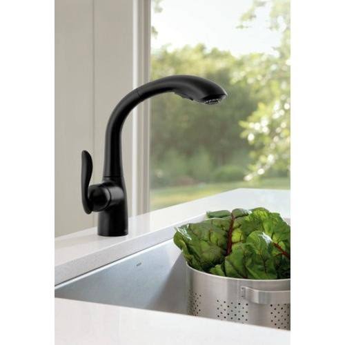 Matte Black Single Handle High Arc Pullout Kitchen Faucet K17809
