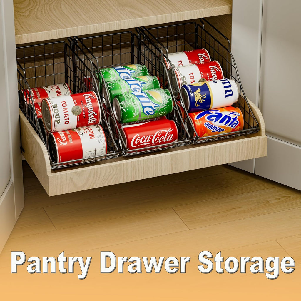 Black 6 pack Stackable Can Storage Organizer Y2811