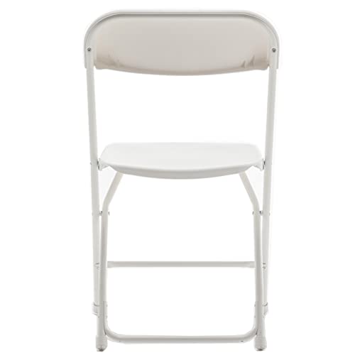 White Plastic Folding Chairs Steel Frame Set of 10 K4148