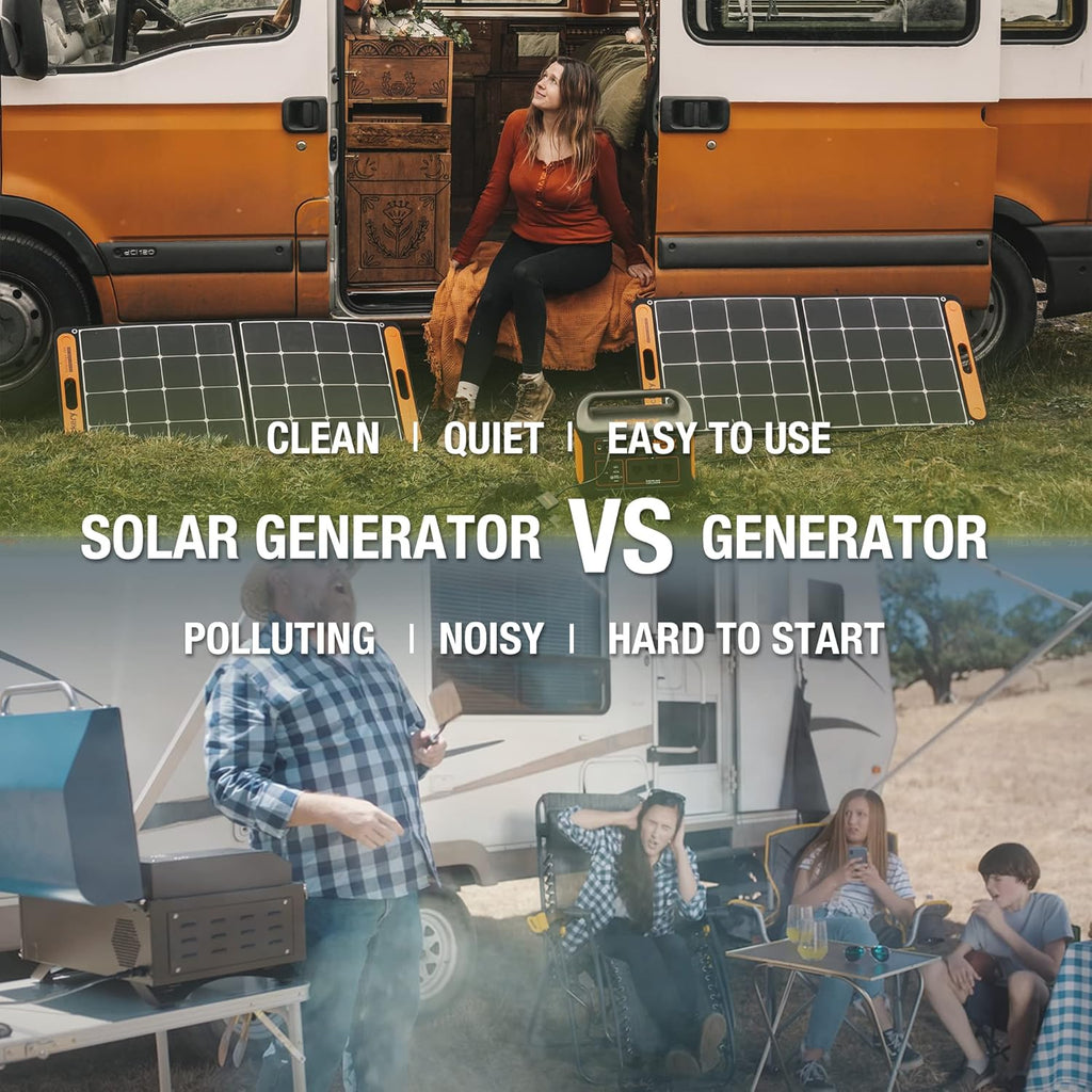 Solar Generator 1000 with 2X 100W Solar Panels and 1000W AC Outlets G309