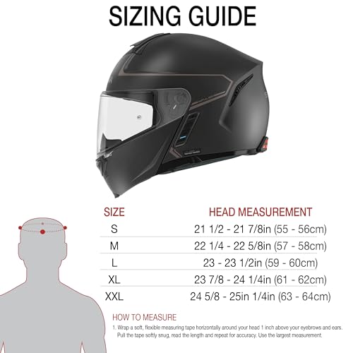 Matte Black Large Dual Visor Modular Bluetooth Helmet Z868