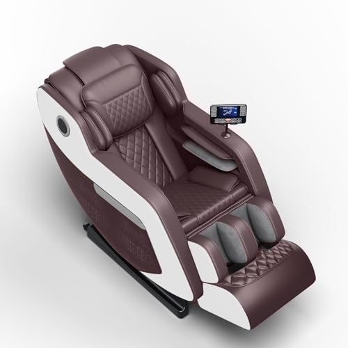 Brown White Full Body Zero Gravity Massage Recliner Chair with Hip Heat H808