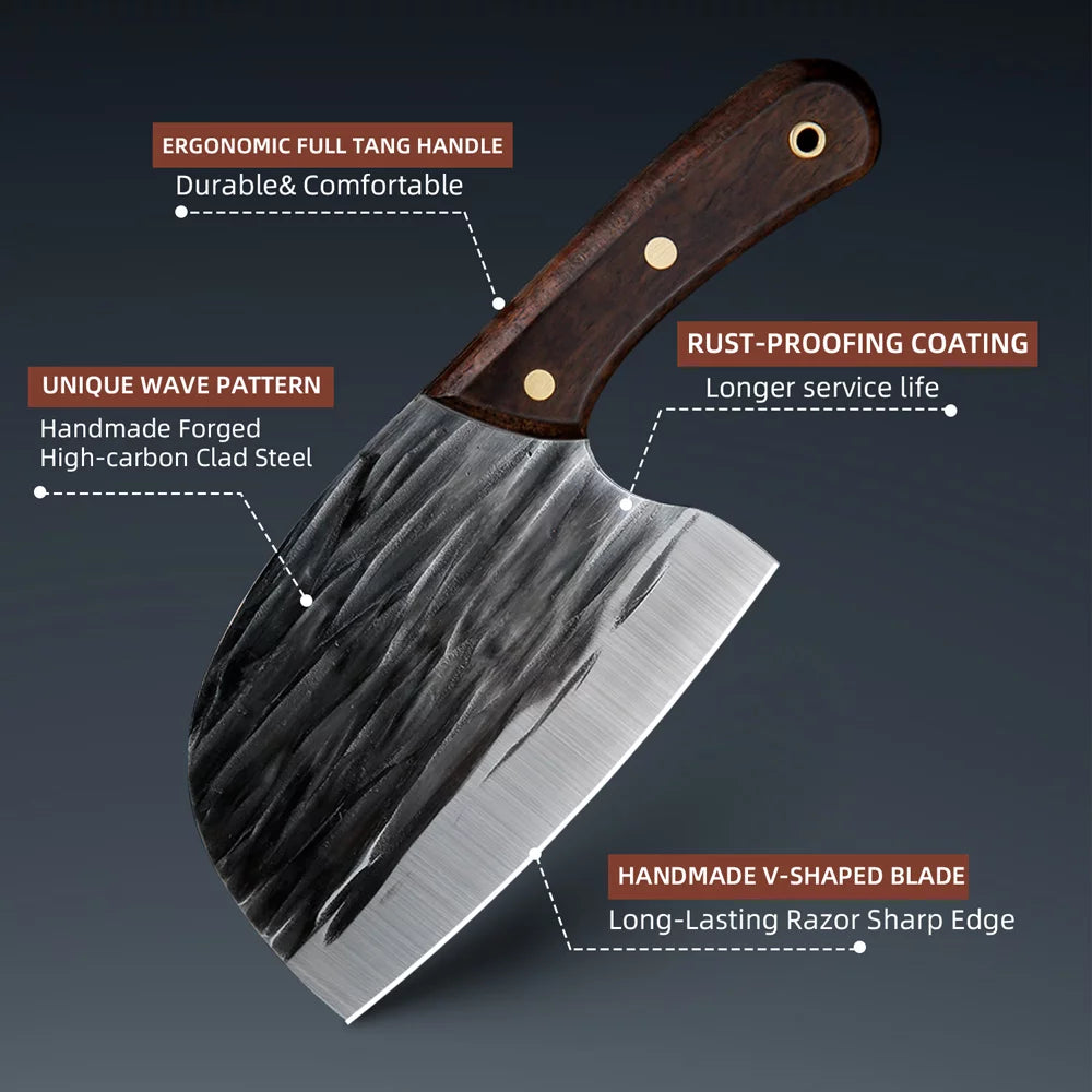 6" High Carbon Steel Full Tang Meat Cleaver Knife I531