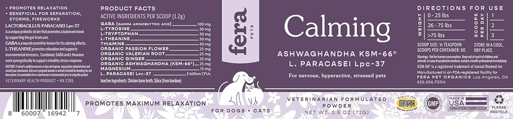 Calming Supplement for Dogs & Cats - 60 Scoops H424332