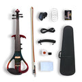 Red Black Solid Wood Electric Violin Full Size 4/4 Z6200