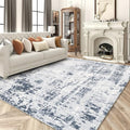8x10 ft Grey Faux Wool Non Slip Area Rug Q638