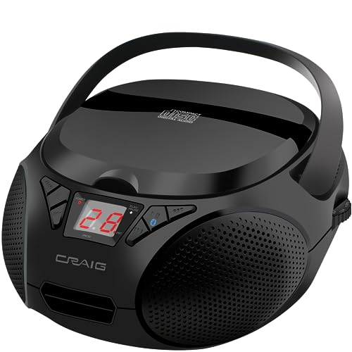 Portable Top-Loading Stereo CD Boombox with AM/FM Radio Bluetooth Q486