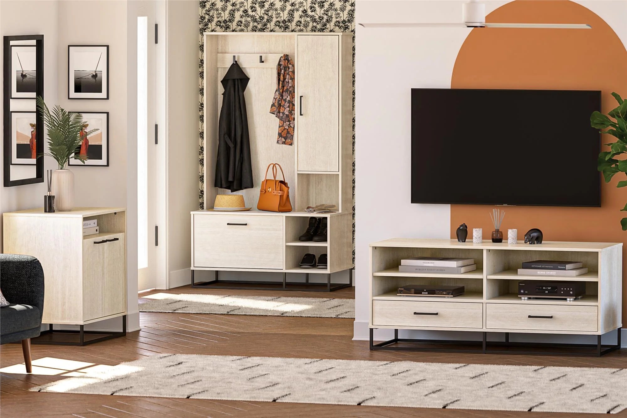 Ivory Oak 2 Door Accent Cabinet I285377