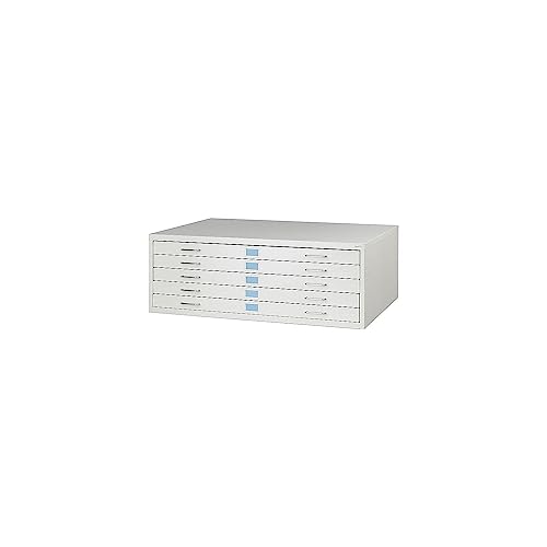 5 Drawer Light Gray Metal Flat File Cabinet J4489