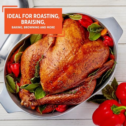 Silver Cast Aluminum Roaster 13" N203011