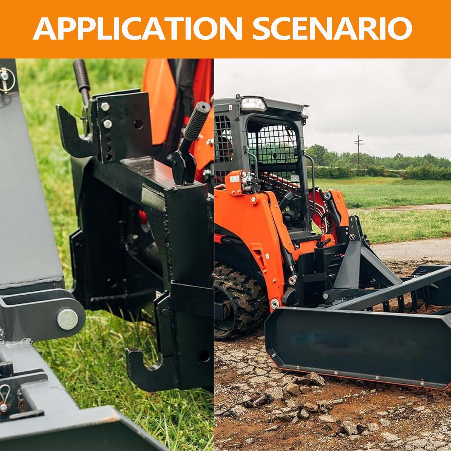 Front Loader Tractor Quick Hitch Adapter Cat 1 Conversion, Modified 3-Point Attachment B949349