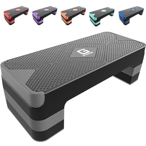 Adjustable Aerobic Step Platform, 26.5" Step Deck with 4” 6” 8” Risers G865235