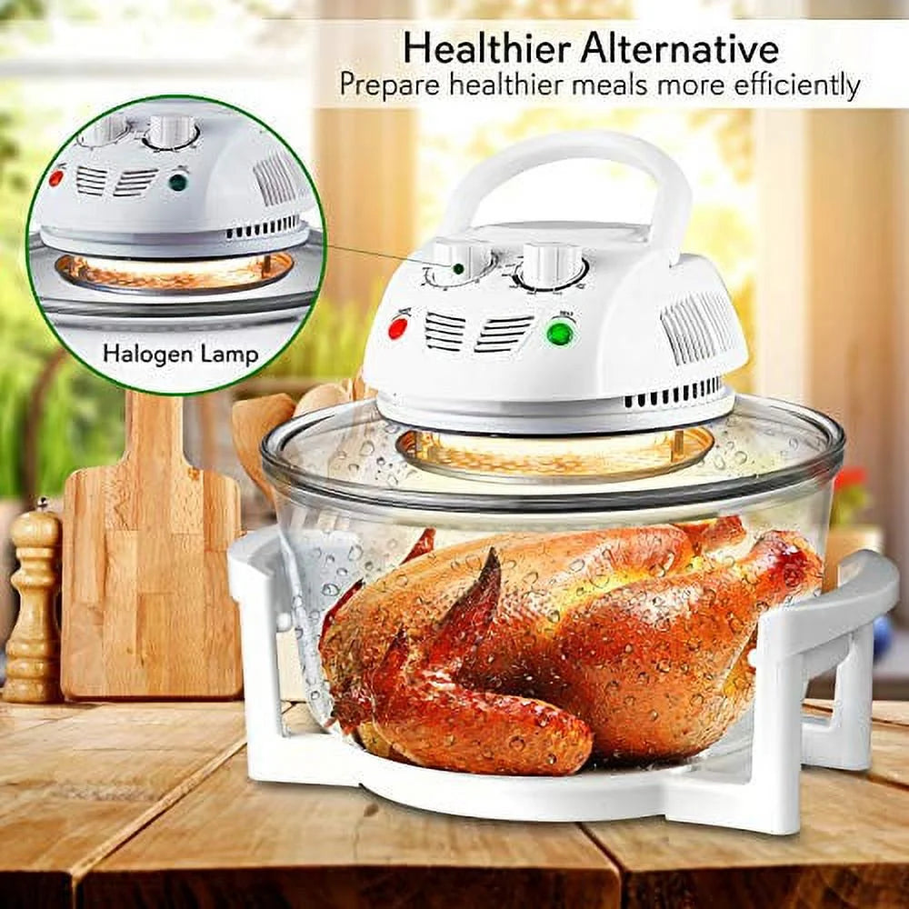 White 13 Quart 1200W Stainless Steel Air Fryer V697