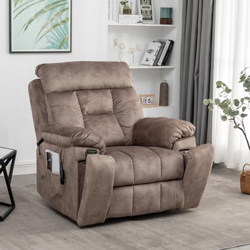 Oversized Power Lift Recliner with Heat & Massage, Brown Y86911