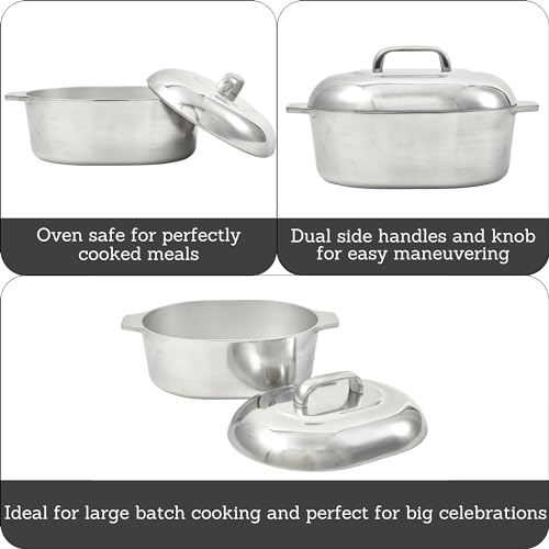 Silver Cast Aluminum Roaster 13" N203011